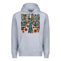 Heather Grey western free bird Premium Hoodie - OliviaCreatesArt