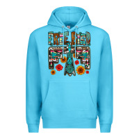 Ocean Blue western free bird Premium Hoodie - OliviaCreatesArt