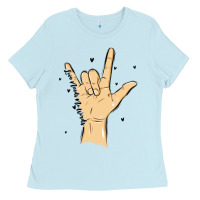 Baby Blue love needs no words Ladies Tee - MaliasSmallBusiness