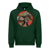 Forest Green Belgian Horse Christmas Urban Hoodie - LillyAllenDesigns