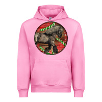 Fuchsia Pink Belgian Horse Christmas Urban Hoodie - LillyAllenDesigns