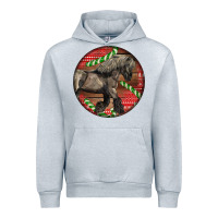 Heather Grey Belgian Horse Christmas Urban Hoodie - LillyAllenDesigns