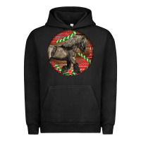 Pigment Black Belgian Horse Christmas Urban Hoodie - LillyAllenDesigns