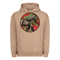 Pigment Burro Belgian Horse Christmas Urban Hoodie - LillyAllenDesigns