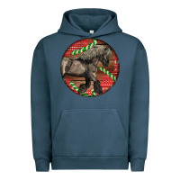 Pigment Midnight Navy Belgian Horse Christmas Urban Hoodie - LillyAllenDesigns