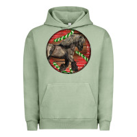 Pigment Oil Green Belgian Horse Christmas Urban Hoodie - LillyAllenDesigns