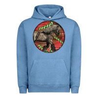 Pigment Pebble Blue Belgian Horse Christmas Urban Hoodie - LillyAllenDesigns
