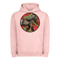 Pigment Salmon Belgian Horse Christmas Urban Hoodie - LillyAllenDesigns