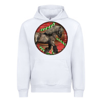 White Belgian Horse Christmas Urban Hoodie - LillyAllenDesigns