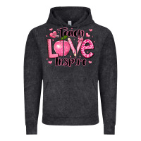 Vintage Black teach love inspire teacher valentines day Vintage Hoodie - LillyAllenDesigns