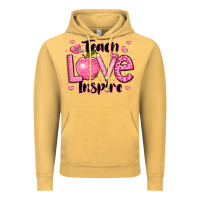 Vintage Mustard teach love inspire teacher valentines day Vintage Hoodie - LillyAllenDesigns