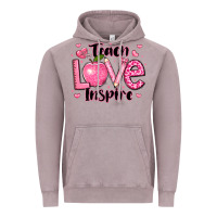 Vintage Zinc teach love inspire teacher valentines day Vintage Hoodie - LillyAllenDesigns