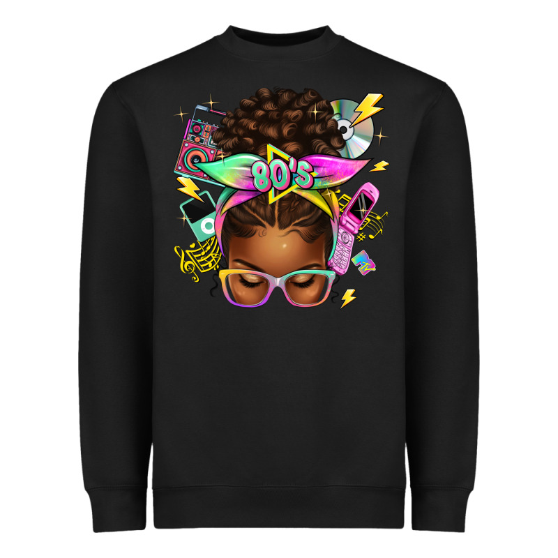 80's Babe Afro Messy Bun Heavyweight Sweatshirt by texasbilliewilder | Teevron