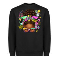 Black 80's babe afro messy bun Heavyweight Sweatshirt - texasbilliewilder