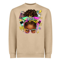 Mushroom 80's babe afro messy bun Heavyweight Sweatshirt - texasbilliewilder