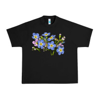 Black Forget Me Not Flower Illustrations Urban Heavy Tee - LillyAllenDesigns