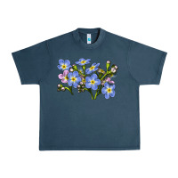 Midnight Navy Forget Me Not Flower Illustrations Urban Heavy Tee - LillyAllenDesigns