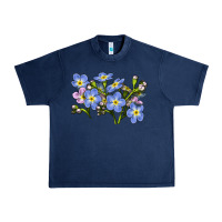 Navy Forget Me Not Flower Illustrations Urban Heavy Tee - LillyAllenDesigns