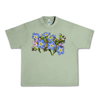 Oil Green Forget Me Not Flower Illustrations Urban Heavy Tee - LillyAllenDesigns