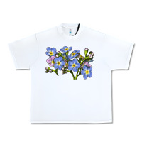 White Forget Me Not Flower Illustrations Urban Heavy Tee - LillyAllenDesigns