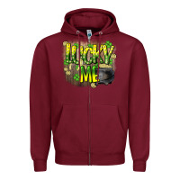 Burgundy lucky me st. patricks day Zipper Hoodie - HowdyJamesFarm