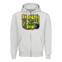 Dove Grey lucky me st. patricks day Zipper Hoodie - HowdyJamesFarm