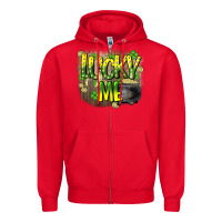 Red lucky me st. patricks day Zipper Hoodie - HowdyJamesFarm