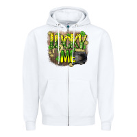 White lucky me st. patricks day Zipper Hoodie - HowdyJamesFarm