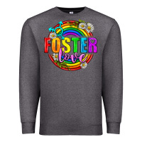 Charcoal Heather Foster Love Pride Lgbtq Premium Sweatshirt - BundleAndBundleShop