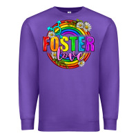 Purple Foster Love Pride Lgbtq Premium Sweatshirt - BundleAndBundleShop