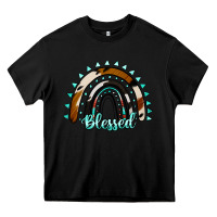 Black blessed rainbow cowhide aztec Heavy Core Tee - Jasminsmagicworld