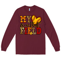 Burgundy my heart is on that field softball Long Sleeve Tee - Jasminsmagicworld
