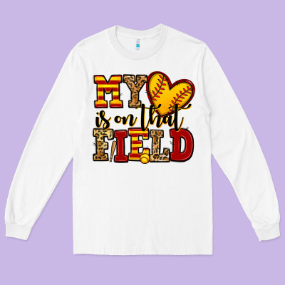 My Heart Is On That Field Softball Long Sleeve Tee Designed By Jasminsmagicworld