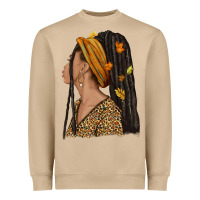 Mushroom Fall afro woman Heavyweight Sweatshirt - NancyCooperArtShop