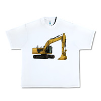 White Excavator Urban Heavy Tee - LillyAllenDesigns