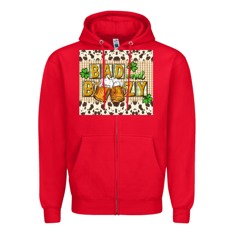 Bad And Boozy Zipper Hoodie by CowGirlArtShop | Teevron