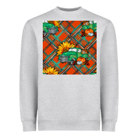 Heather Grey Fall truck Heavyweight Sweatshirt - NancyCooperArtShop