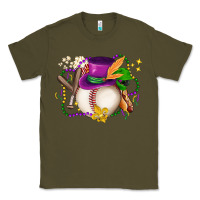 Army Green mardi gras baseball Classic Tee - LillyAllenDesigns