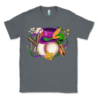 Charcoal Heather mardi gras baseball Classic Tee - LillyAllenDesigns
