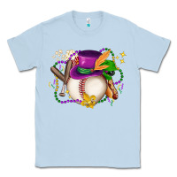 Dusty Blue mardi gras baseball Classic Tee - LillyAllenDesigns
