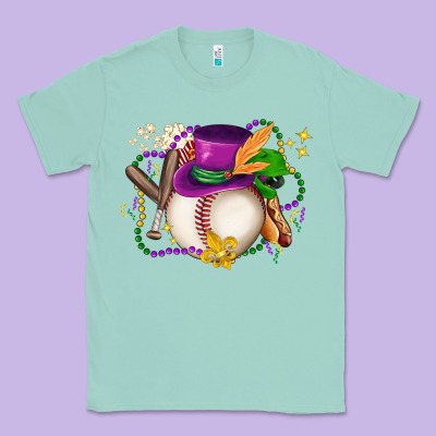 Mardi Gras Baseball Classic Tee Designed By Lillyallendesigns