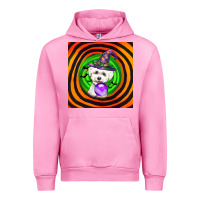 Fuchsia Pink halloween bichons frise dog Urban Hoodie - LillyAllenDesigns