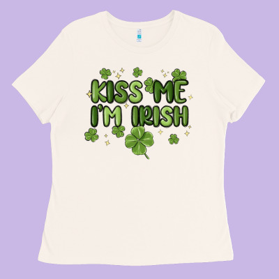 Kiss Me I'm Irish Ladies Tee Designed By Maliassmallbusiness