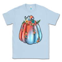 Dusty Blue flowers pumpkin Classic Tee - JahusDesignShop
