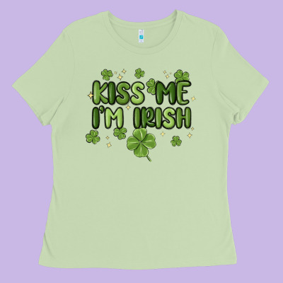Kiss Me I'm Irish Ladies Tee Designed By Maliassmallbusiness