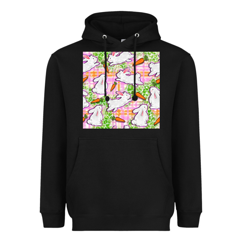 Easter Bunnies With Carrots Seamless Pattern Heavyweight Hoodie by BundleAndBundleShop | Teevron