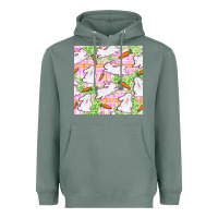 Sage Easter Bunnies With Carrots Seamless Pattern Heavyweight Hoodie - BundleAndBundleShop