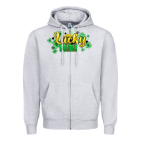 Heather Grey lucky mini st patricks Zipper Hoodie - HowdyJamesFarm