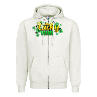 Oatmeal Heather lucky mini st patricks Zipper Hoodie - HowdyJamesFarm