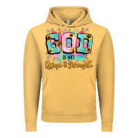 Vintage Mustard god is my refuge and strength Vintage Hoodie - LillyAllenDesigns